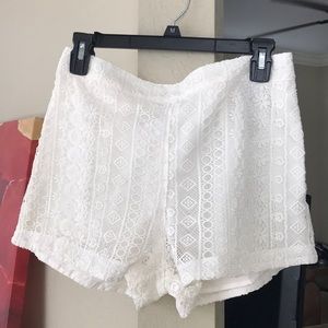 Crocheted White shorts